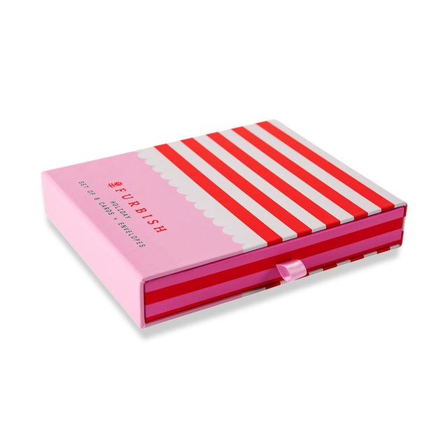 Boxed Greeting Card S/8 - Scallop Stripe - Furbish Studio