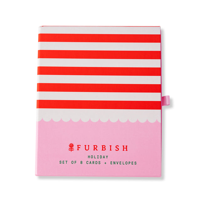 Boxed Greeting Card S/8 - Scallop Stripe - Furbish Studio