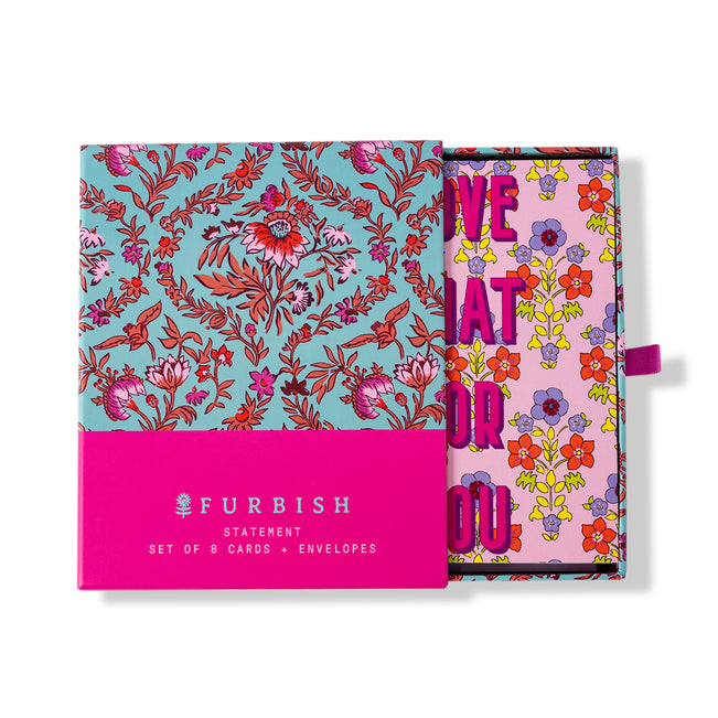 Boxed Greeting Card S/8 - Ditzy Floral - Furbish Studio