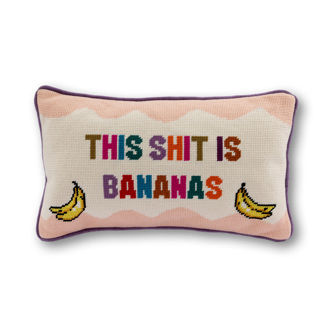 Bananas Needlepoint Pillow - Furbish Studio