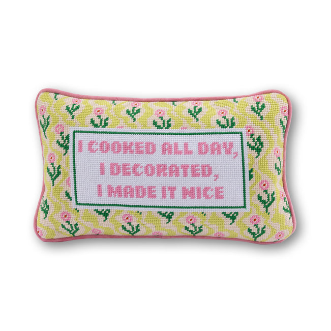 Made it Nice Needlepoint Pillow - Furbish Studio
