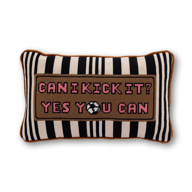 Can I Kick It Needlepoint Pillow - Furbish Studio