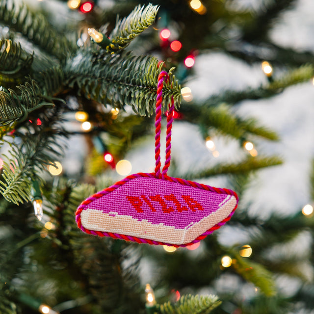 Needlepoint Icon Ornament - Pizza Box - Furbish Studio