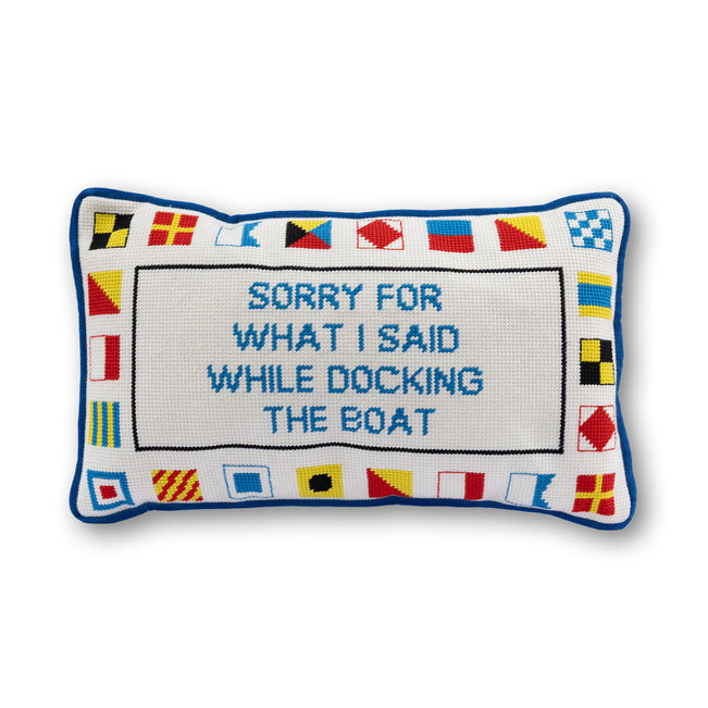 Docking The Boat Needlepoint Pillow - Furbish Studio