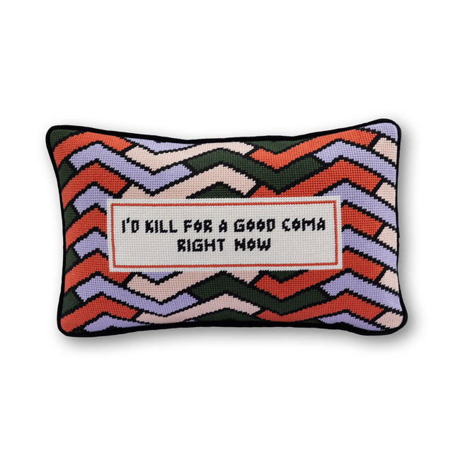 Good Coma Needlepoint Pillow - Furbish Studio