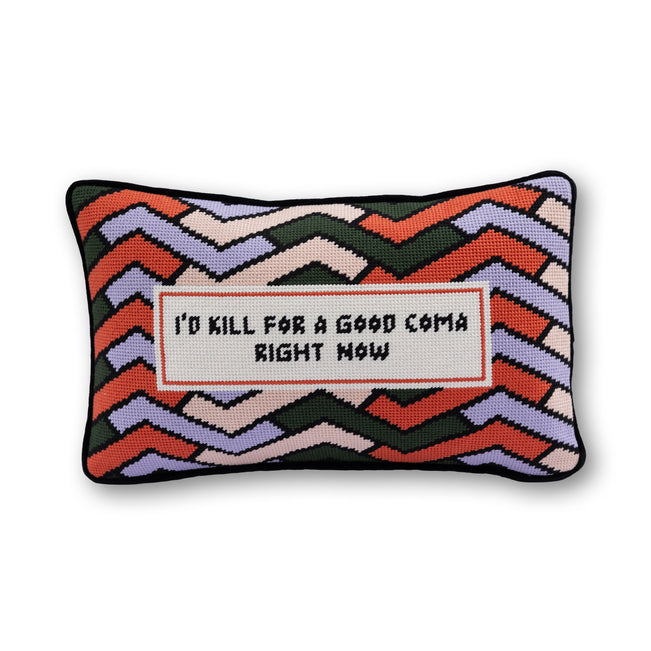 Good Coma Needlepoint Pillow - Furbish Studio