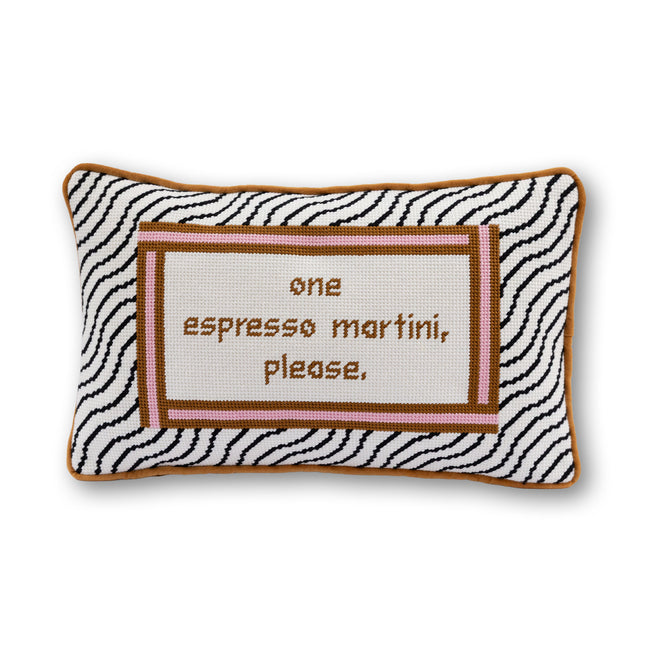Espresso Martini Needlepoint Pillow - Furbish Studio