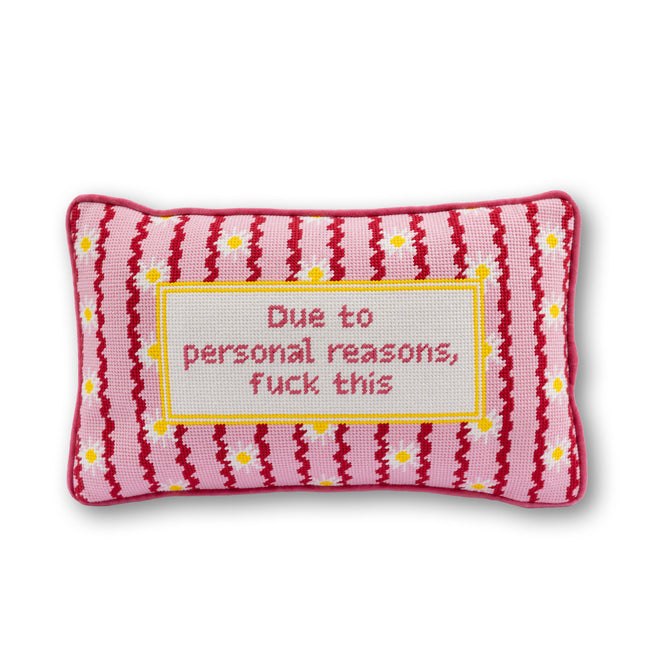 F This Needlepoint Pillow - Furbish Studio