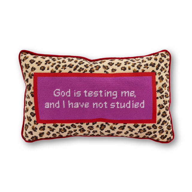 God Testing Me Needlepoint Pillow - Furbish Studio