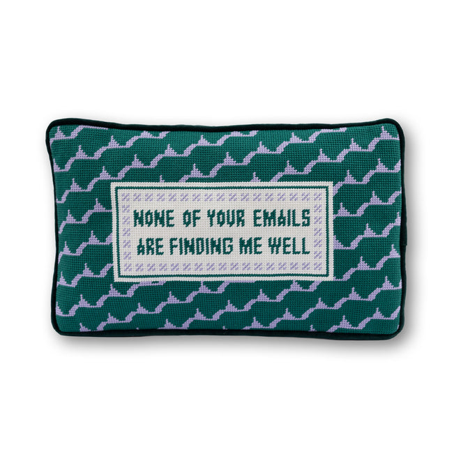 Emails Finding Me Needlepoint Pillow - Furbish Studio