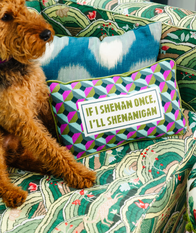 Shenanigans Needlepoint Pillow - Furbish Studio