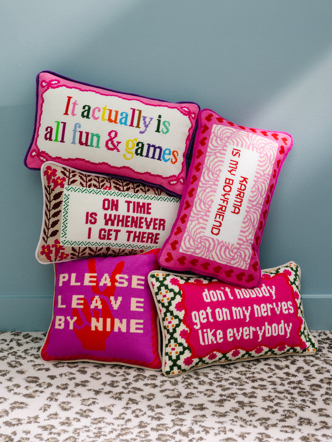 Fun And Games Needlepoint Pillow - Furbish Studio