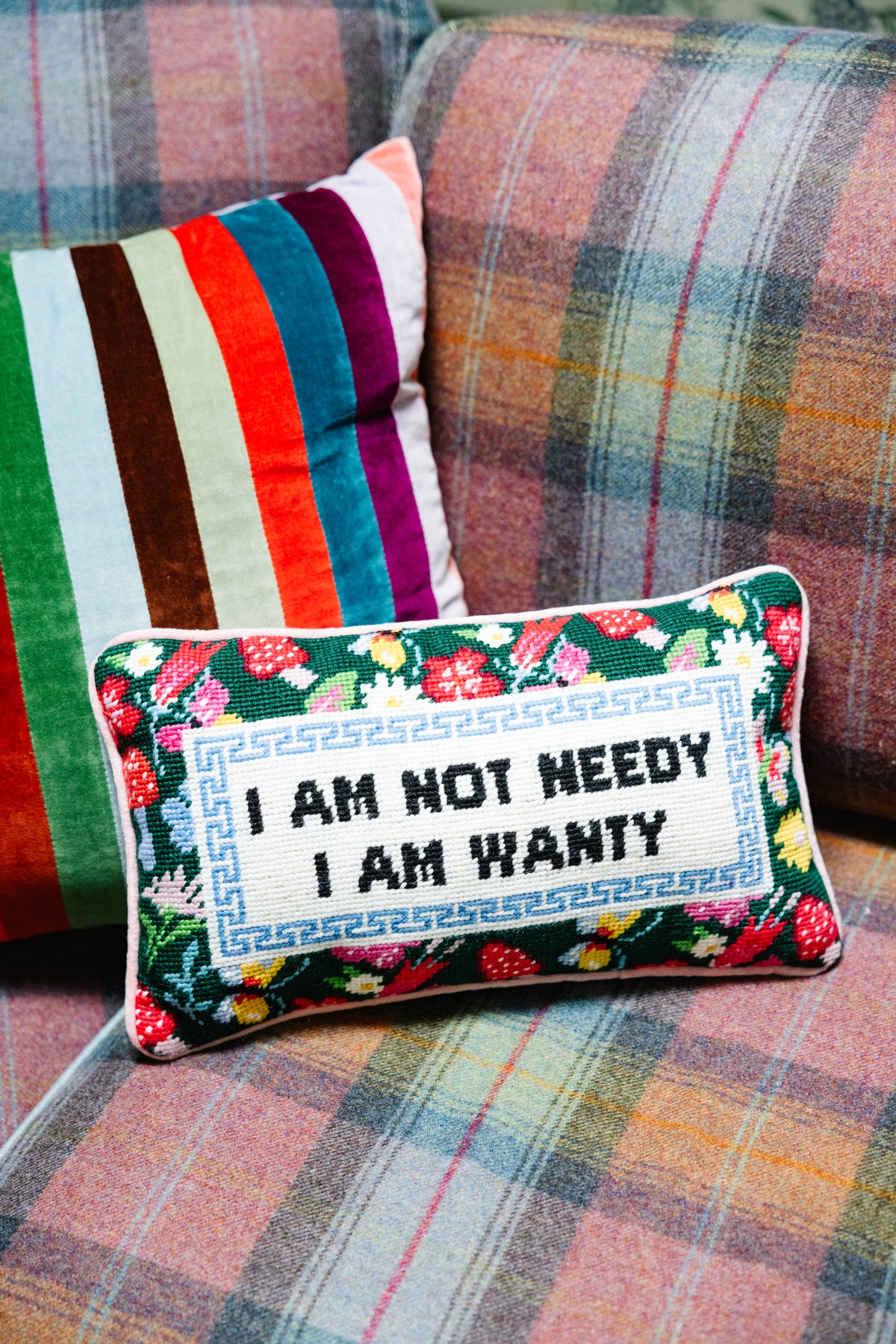 Not Needy Needlepoint Pillow - Furbish Studio