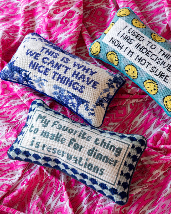 Nice Things Needlepoint Pillow - Furbish Studio
