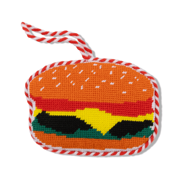 Needlepoint Icon Ornament - Burger - Furbish Studio