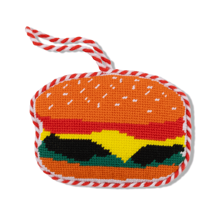 Needlepoint Icon Ornament - Burger - Furbish Studio