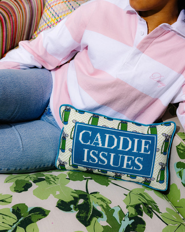 Caddie Issues Needlepoint Pillow - Furbish Studio