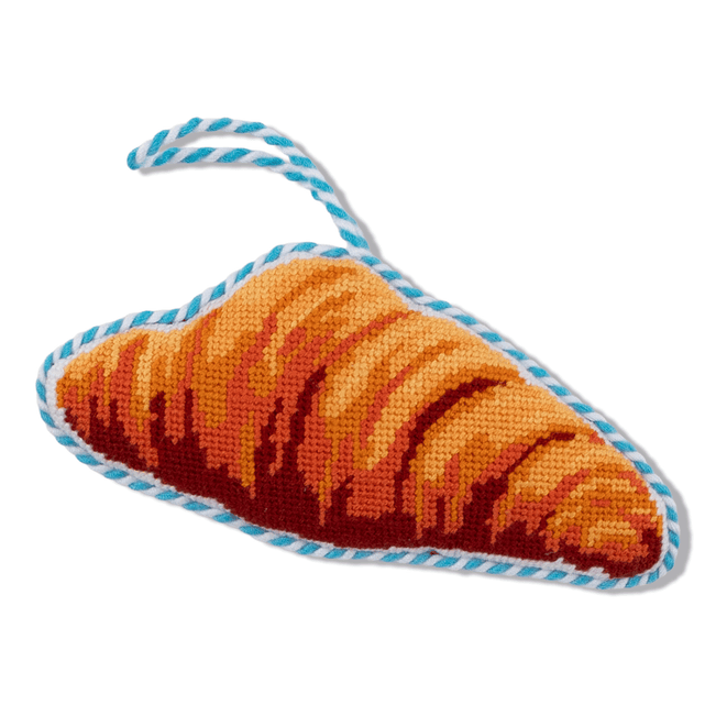 Needlepoint Icon Ornament - Croissant - Furbish Studio