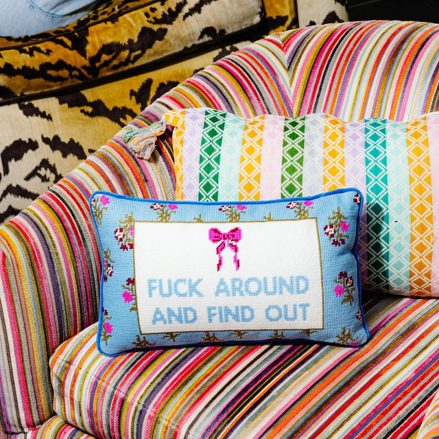 Fuck Around Needlepoint Pillow - Furbish Studio