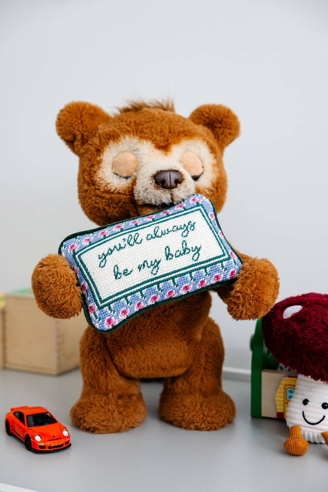 Be My Baby Mini Needlepoint Pillow - Furbish Studio
