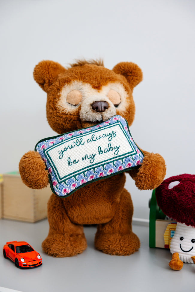 Be My Baby Mini Needlepoint Pillow - Furbish Studio