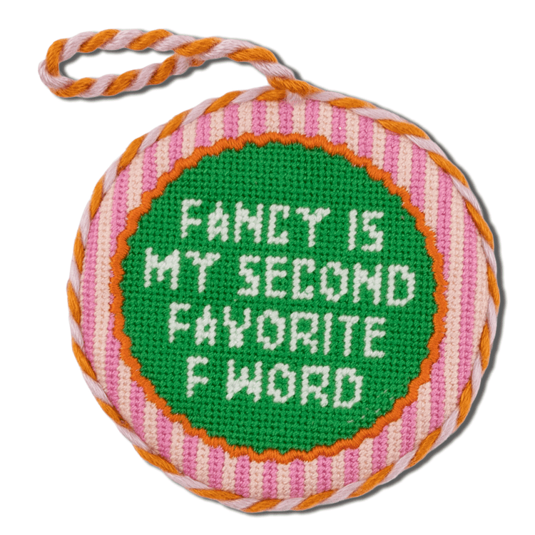 Needlepoint Ornament - Fancy F Word - Furbish Studio