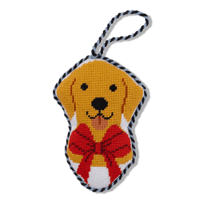Needlepoint Icon Ornament - Golden Retriever - Furbish Studio