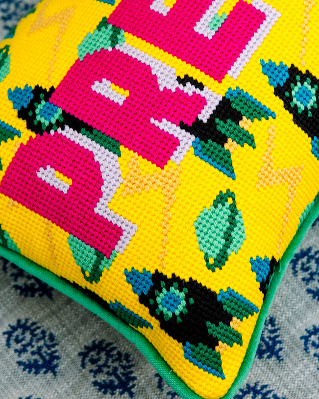 Custom Needlepoint Pillow Test - Furbish Studio