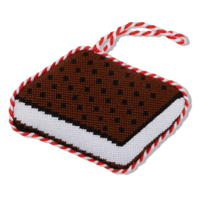 Needlepoint Icon Ornament - Ice Cream Sandwich - Furbish Studio