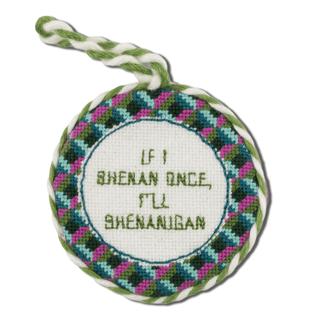 Needlepoint Ornament - Shenanigans - Furbish Studio