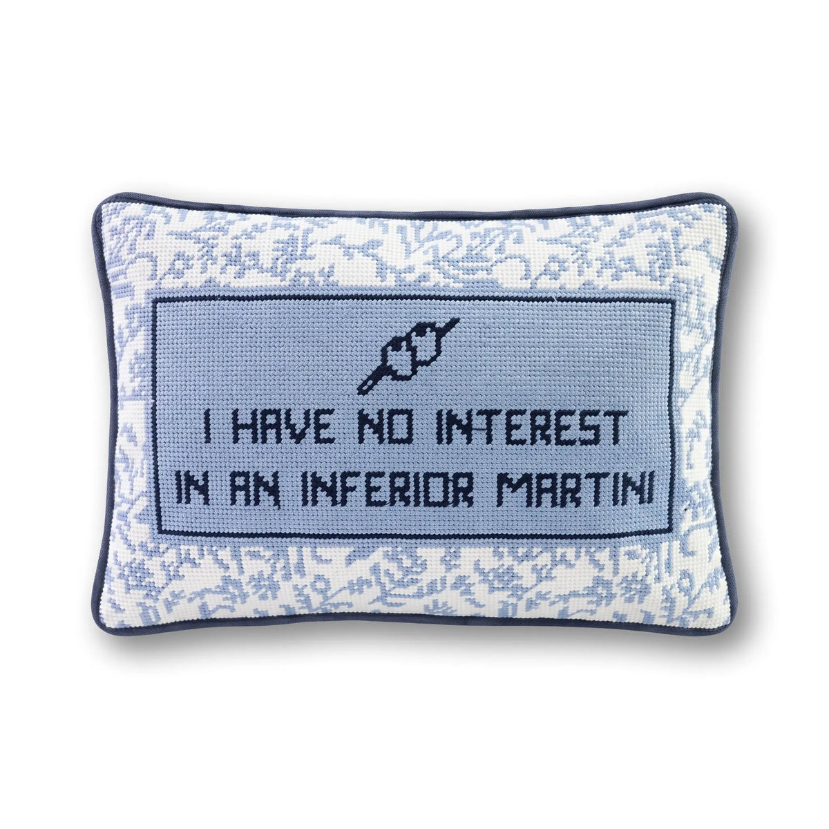 Inferior Martini Needlepoint Pillow