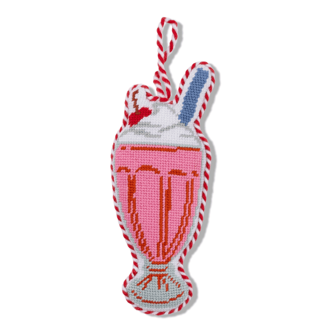 Needlepoint Icon Ornament - Milkshake - Furbish Studio