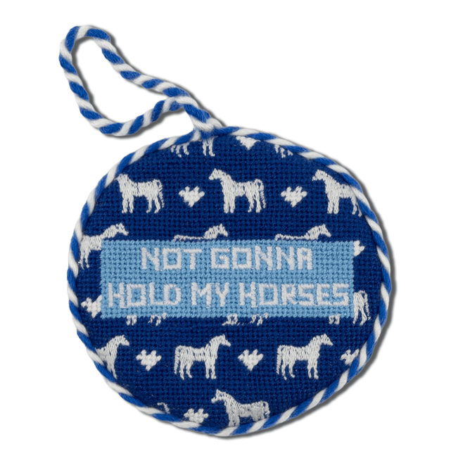Needlepoint Ornament - Hold My Horses - Furbish Studio
