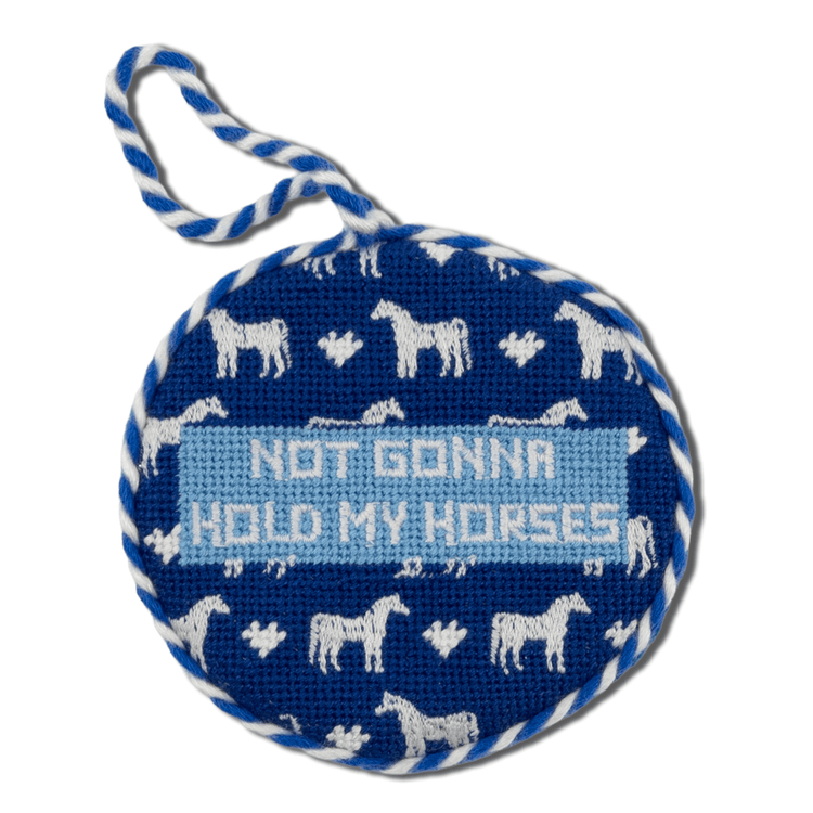 Needlepoint Ornament - Hold My Horses - Furbish Studio