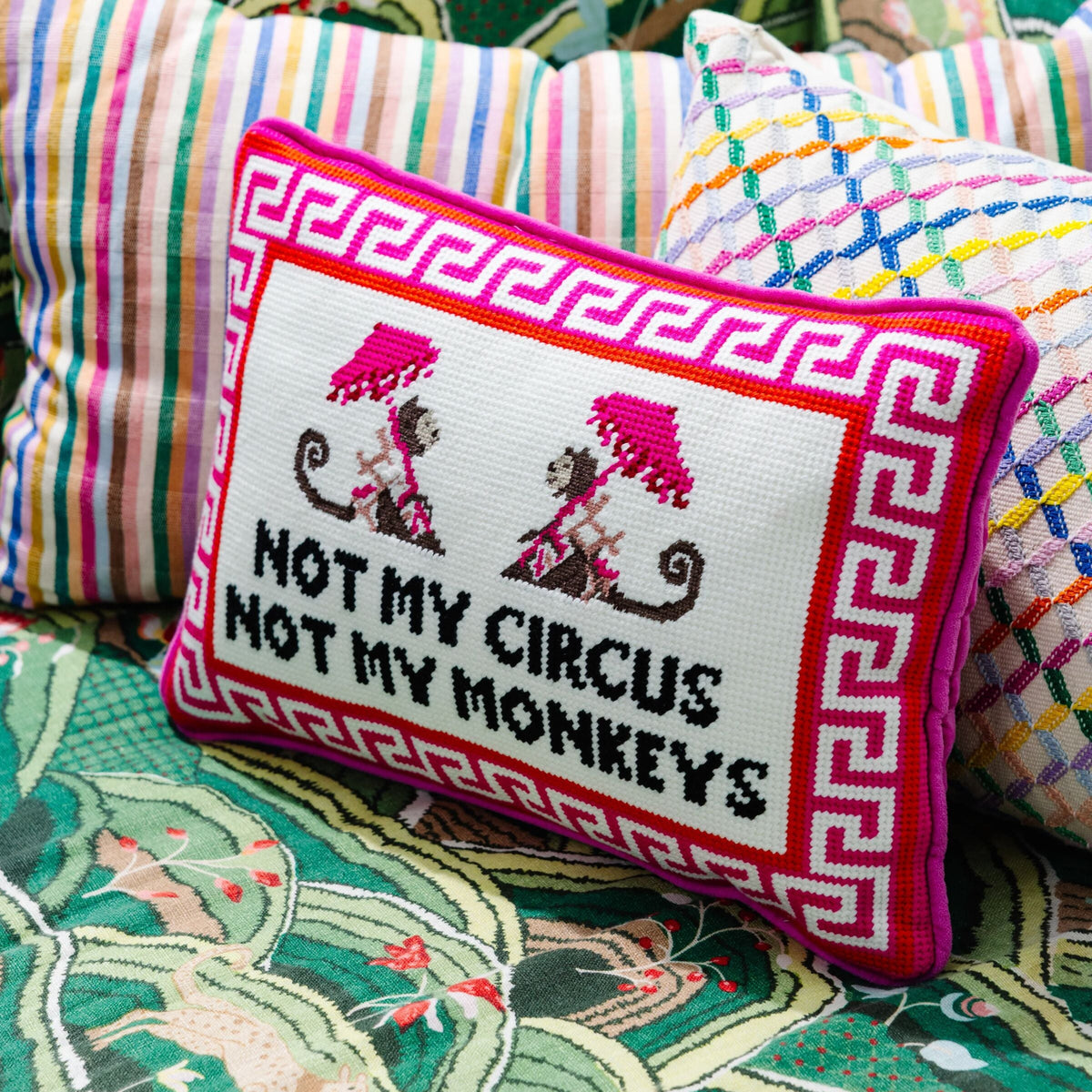 Not My Circus Needlepoint Pillow - Furbish Studio