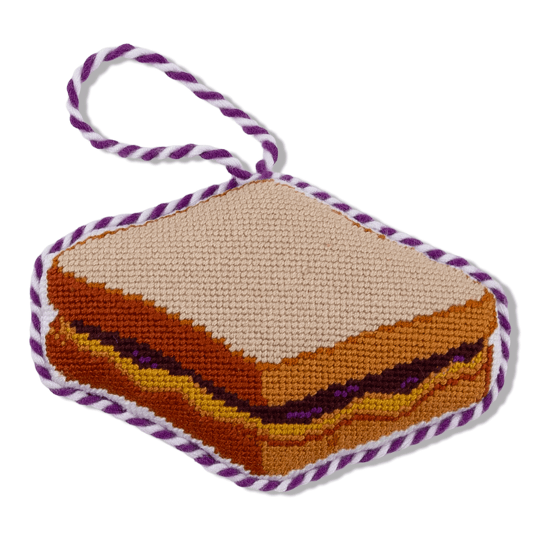 Needlepoint Icon Ornament - PB & J - Furbish Studio