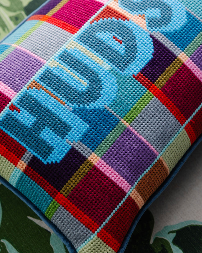 Custom Needlepoint Pillow Test - Furbish Studio