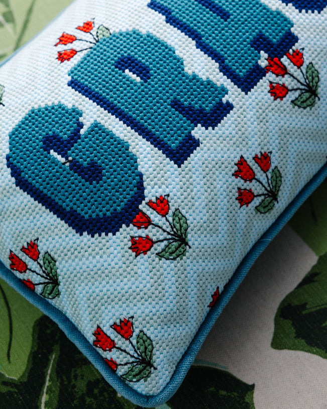 Custom Needlepoint Pillow Test - Furbish Studio