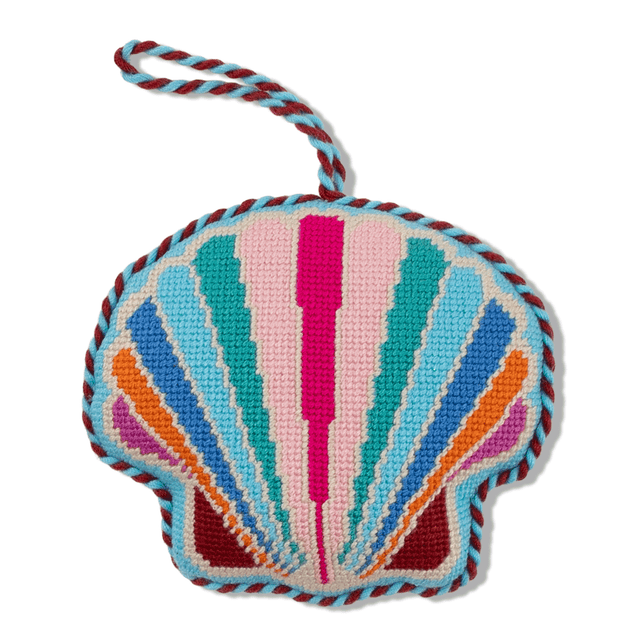 Needlepoint Icon Ornament - Seashell - Furbish Studio