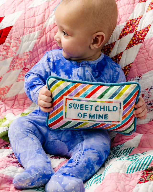 Sweet Child Of Mine Mini Needlepoint Pillow - Furbish Studio