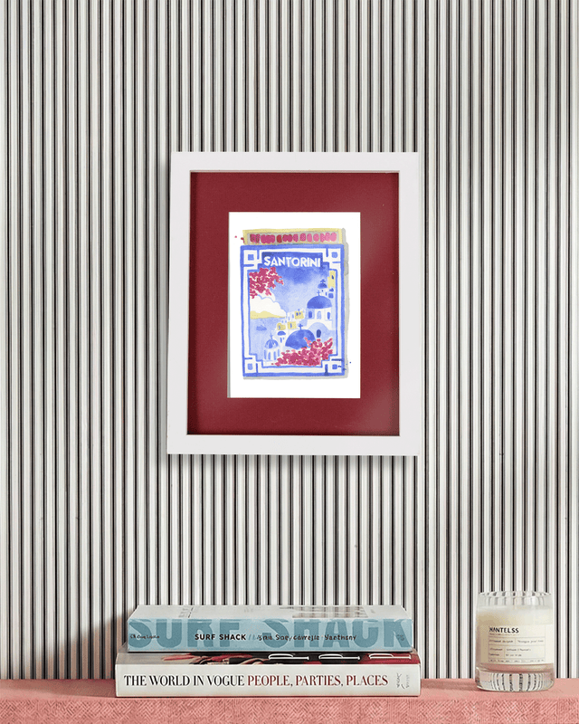 Santorini Matchbook Art Print - Furbish Studio