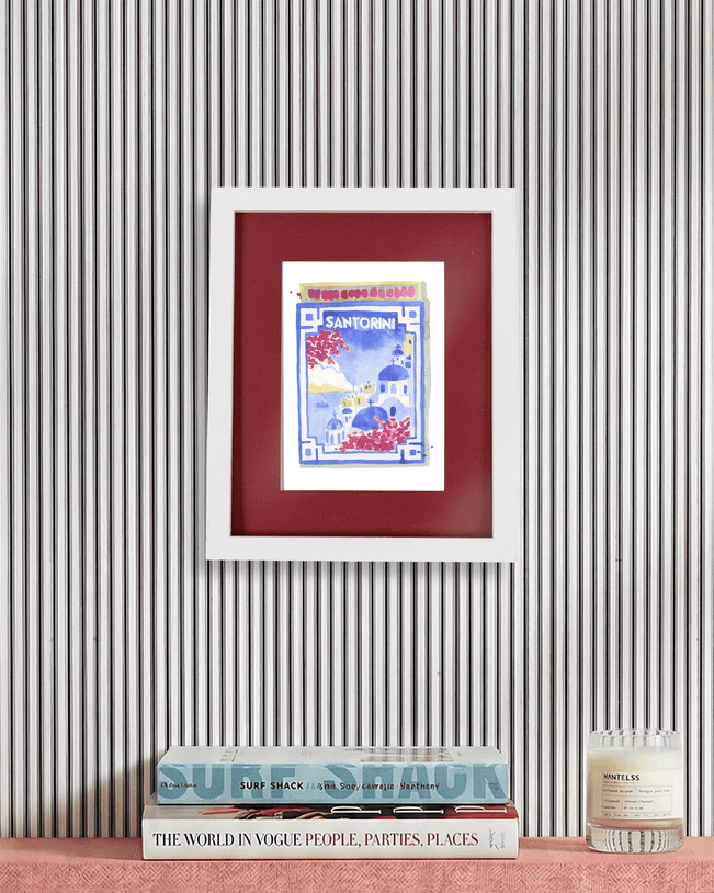 Santorini Matchbook Art Print - Furbish Studio