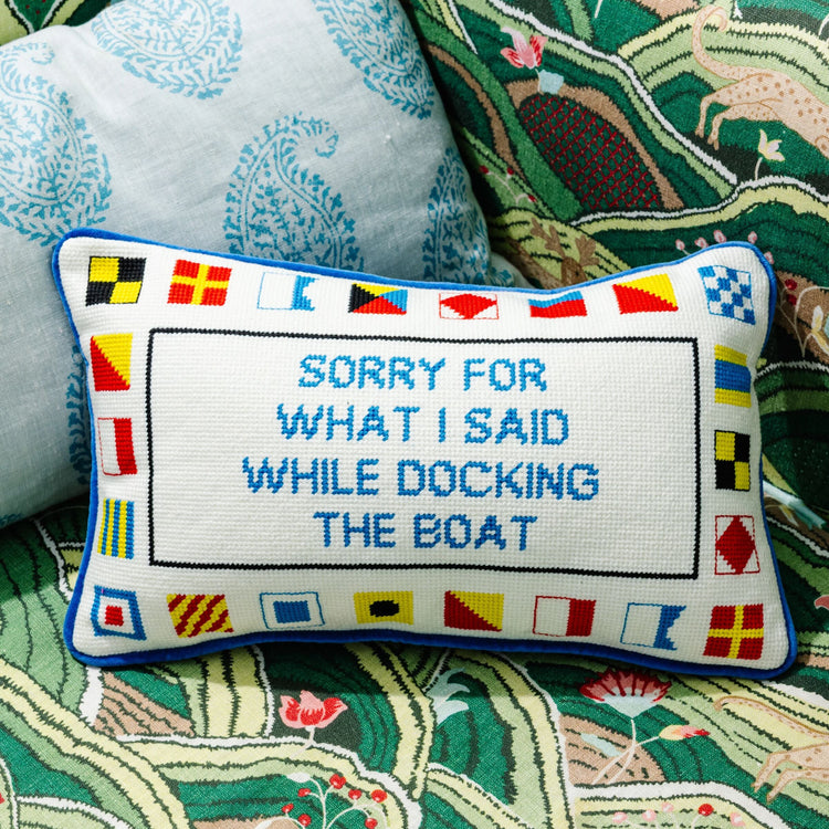Docking The Boat Needlepoint Pillow - Furbish Studio