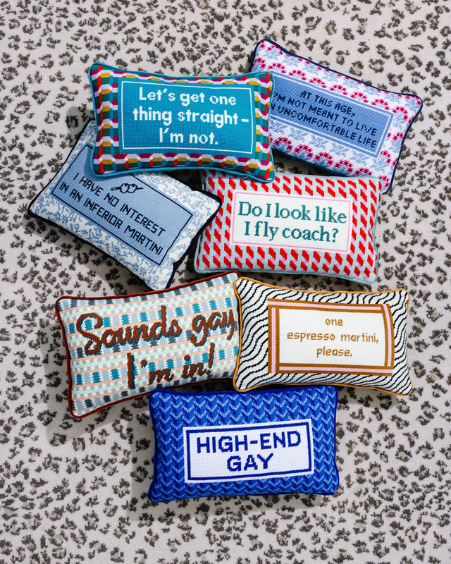 High End Gay Needlepoint Pillow - Furbish Studio