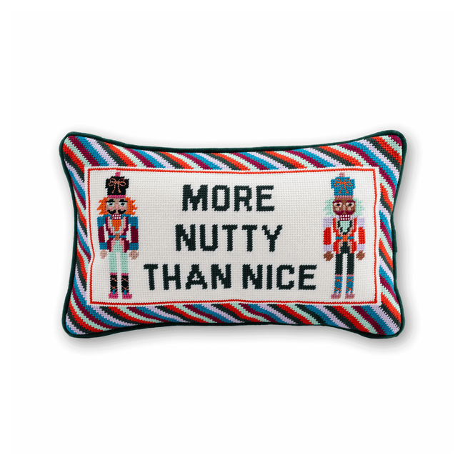 More Nutty Needlepoint Pillow - Furbish Studio