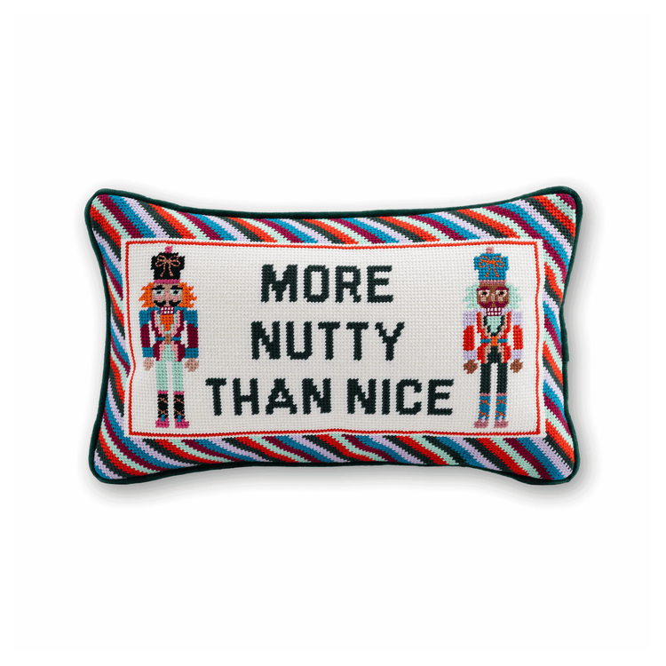 More Nutty Needlepoint Pillow - Furbish Studio