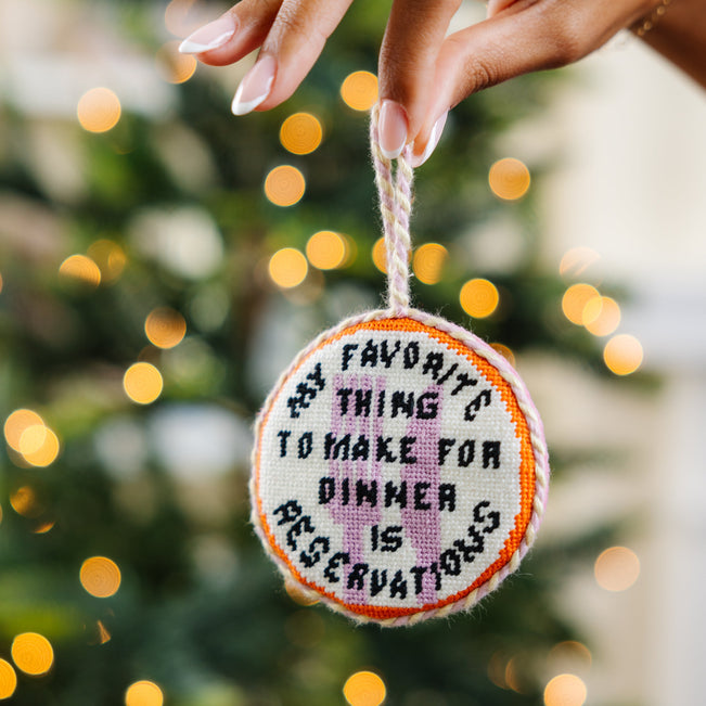 Needlepoint Ornament - Reservations - Furbish Studio
