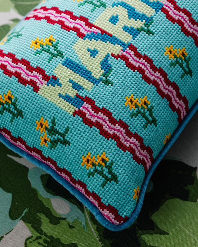 Custom Needlepoint Pillow Test - Furbish Studio