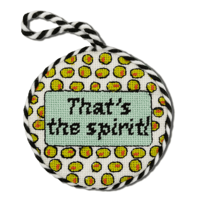 Needlepoint Ornament - That's the Spirit - Furbish Studio