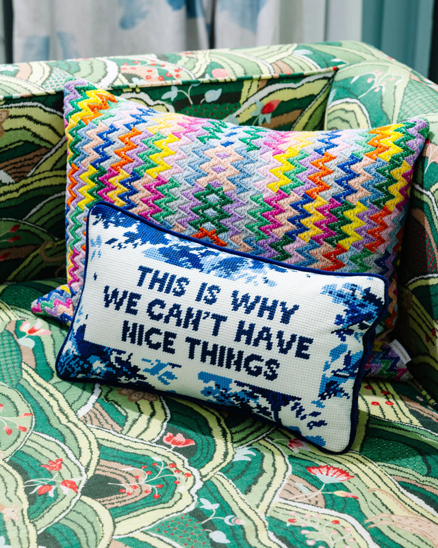 Nice Things Needlepoint Pillow - Furbish Studio